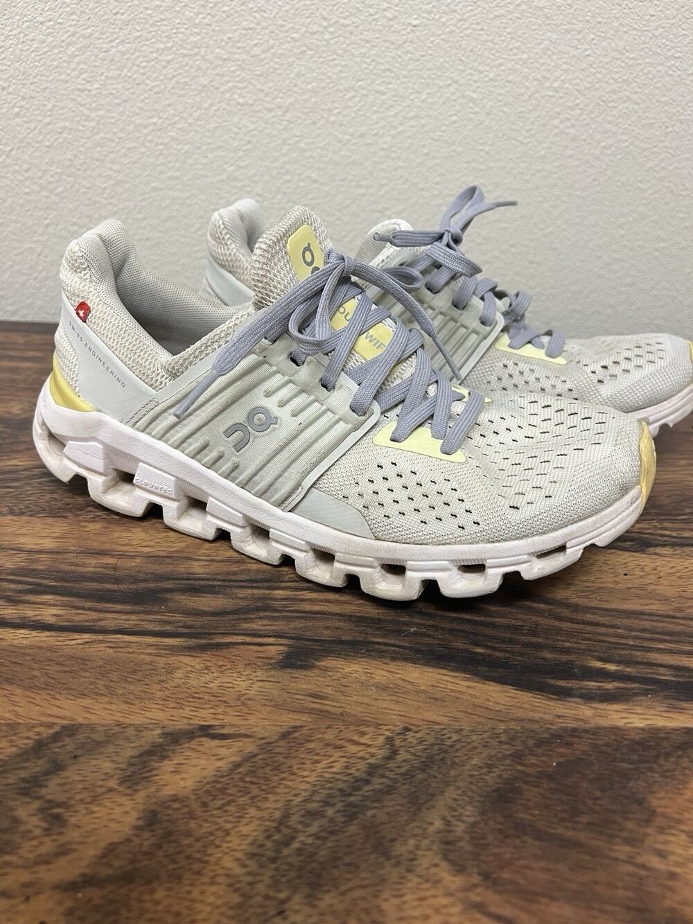 On Cloud Shoes Women 6.5 Cloudswift Running Cream Yellow CloudTec Helion Sneaker